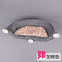 Semi-Circular Suction Cup Cat Hammock for Window, Thickened Sunbathing Perch with Mat
