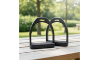Textured Plastic Stirrups with Rubber Inserts Long-Lasting Non-Slip Stirrups Comfortable Shock-Absorbing for Stables