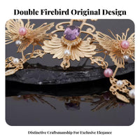 Traditional Chinese Attire Regal Avian Hair Crown Elegant Workmanship Regal Avian Hair Crown Chinese Design Tassel Hairpin Fairy