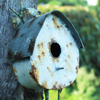 Vintage Distressed Outdoor Rust-Proof Garden Trellis Birdhouse Stand for Climbing Plants