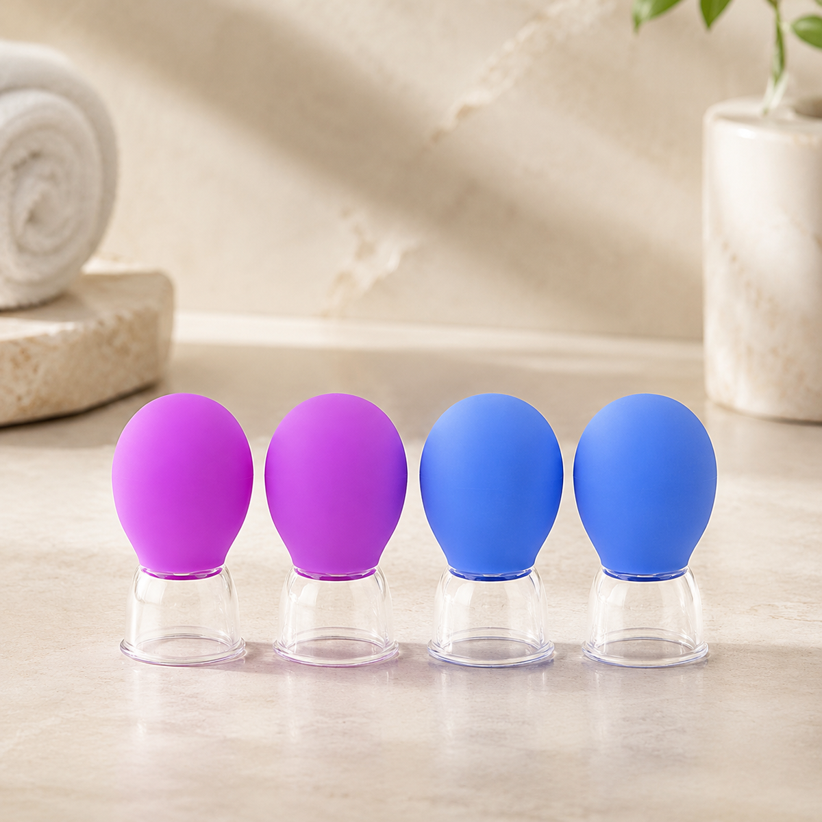 Silicone Cupping Set, Massage Cupping Set for Facial & Body, Portable Home Use Self Massage Anti Cellulite