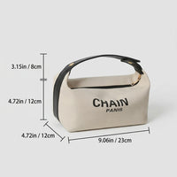 Large Capacity Cosmetic Bag for Women, Canvas Letter Print Makeup Organizer Travel Toiletry, Unisex Skincare