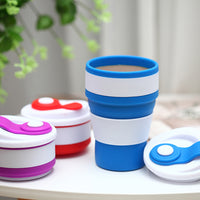 Collapsible Silicone Travel Mug with Lid - Portable & Reusable Coffee Cup for Outdoor Activities