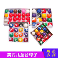 25mm 32mm 38mm 44mm Mini Pool Balls Set for Kids, Small Billiard Balls Toy, Black 8 Included