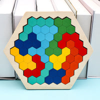 Wooden Honeycomb Puzzle for Kids, Educational Geometric Shape Sorting Toy