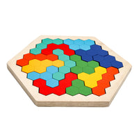 Wooden Honeycomb Puzzle for Kids, Educational Geometric Shape Sorting Toy