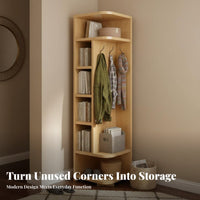 Space-Saving Corner Hall Tree Multi-Functional Corner Storage Unit complimentarystanding Garment Rack Easy Assembly for Apartment Dwellers, Homeowners, Families, Bedroom, Small Spaces, Entryway, Dorm Room