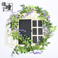 Artificial Wisteria Flower Vine for Home Decor, Wedding Arch, Garden Wall Decoration, Silk Floral Garland