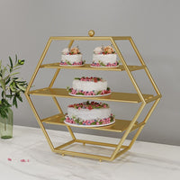 European Style Metal Iron Fruit and Dessert Display Stand, Gold