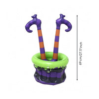 Striped Legs Inflatable Halloween Ice Tub Hooked Shoes Witch-Leg Ice Tub Dripping Accents Drink Cooler Easy to Store