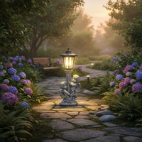 Solar Angel Statue Energy Saving Resin Angel Figurine Lamp Automatic activation/Off Sunlit Garden Statue Light for Yard, Lawn, Patio