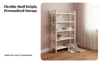 Multifunctional Multi-Tier Standing Shelf Simple Design Storage Rack Open Display Shelving Unit Space-Saving for Students, Homeowners, Renters, Living Room, Bedroom, Kitchen, Bathroom