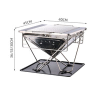 Foldable Adjustable Height Camp Grill Rust-Resistant Outdoor Cooking for Campers