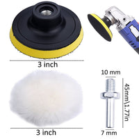 3-Inch Car Polishing Sponge and Wool Pad Kit for Drill
