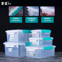 Large Capacity Rectangular Food Storage Container with Lid and Drainer for Refrigerator and Freezer