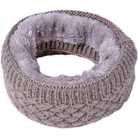 Unisex Winter Knit Neck Warmer - Thickened Fleece Lined Neck Gaiter for Cold Weather
