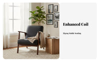 Minimalist Design mid-centurymid-century-mid-century-century design supportchair Supportive & Comfortable Wooden Frame Accent Chair long-lasting Construction Seating Furniture for Adults, Bedroom, Study