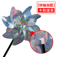 Reflective Pinwheel Bird Repellent for Gardens and Orchards - 8-Blade Wind-Powered Bird Scarer