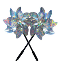Reflective Pinwheel Bird Repellent for Gardens and Orchards - 8-Blade Wind-Powered Bird Scarer