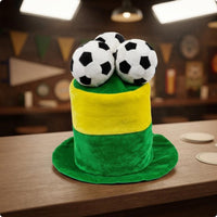 Velvet Football Hat Cheering Prop Football Fan Hat Global Tournament Design