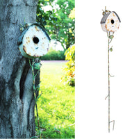 Vintage Distressed Outdoor Rust-Proof Garden Trellis Birdhouse Stand for Climbing Plants
