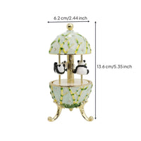 Wildlife Themed Musical Box Enamel Look Rotating Display Musical Box Gold Tone Ornament for Desk