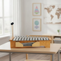 13-Note Metallophone with Mallets Aluminum Metallophone Wooden Xylophone with Mallets for Young Children, Classrooms