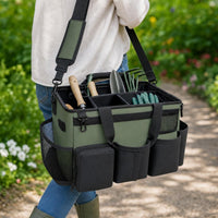 Wearable Cleaning Organizer with Shoulder Strap Portable Supply Carrier Adjustable Organizer for Gardening
