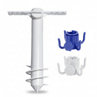 Screw-in Umbrella Sand Anchor Spiral Umbrella Holder with Hook No Insert Portable for Beachgoers, Gardeners, Beach, Garden, Patio