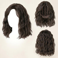 Layered Shoulder Length Curly Hairpiece Voluminous Synthetic Wavy Hairpiece Breathable Mesh Beauty Accessory Natural-Looking