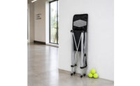 Mesh Lid Ball Cart Aluminum Alloy Foldable Ball Cart Caster Wheels Rolling Storage Basket
