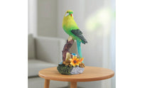 Realistic Bird Figurine Textured Bird Sculpture Tabletop Birds on a Branch Ornament Compact for Bookshelf