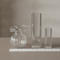 DIY Miniature Dollhouse Wavy Mouth Glass Vase for Crafts