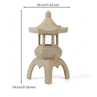 Solar Pagoda Lantern Automatic Dusk to Dawn Chinese-Style Pavilion Lantern Water Resistant Tranquil Pagoda Light for Patio