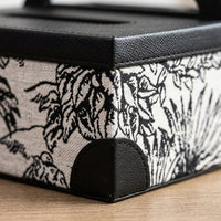Storage Box and Tissue Box Holder for Bedroom Decor, Multi-Purpose Napkin Holder for Home Office, PU Leather or Woven Style with Handle