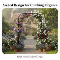 Weather-Resistant Climbing Plant Arch Good Load-Bearing Garden Arbor Rust-Proof Outdoor Structure Heavy-Duty Construction for DIY Enthusiasts, Event Planners, Pathway, Backyard, Walkway Entrance, Patio