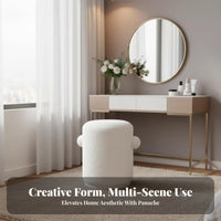 Fluffy Sherpa Material toadstoolShaped Ottoman Multi-Functional toadstoolShaped Pouf Minimalist Design Low Stool Soft and Comfortable for Adults, Homeowners, Parents, Bedroom, Living Room, Entryway, Reading Nook