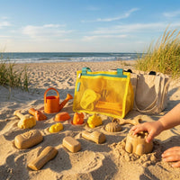Zippered Beach Toy Set Carrying Handles Sandcastle Building Kit Portable Mesh Storage Bag Set Outdoor