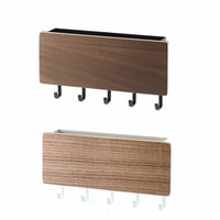 Japanese Style Wall Mounted Key Holder with Storage Shelf for Entryway