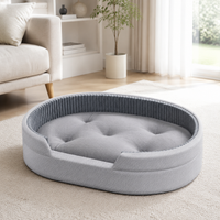 Waterproof Dog Bed, Large Grey Cooling Mat Pet Bed, Indestructible Tear Resistant Polymer for All-Season Use
