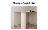 Fluted Oval Pedestal Baked Paint Finish Counter Foundation Light Luxury Stylish Look Minimalist & Design for Dining Room, Cafe