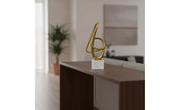 Intertwined Loop Ornament Abstract Sculpture with Base Modern Table Ornament for Bookshelf