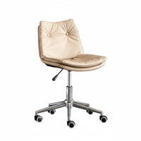 Nordic Design Armless Tufted Task Chair Height Adjustable Office Furniture Ergonomic Design Swivel Stool Thickly Padded for Home Workers, Students, Adults, Small Areas, Study Room, Bedroom