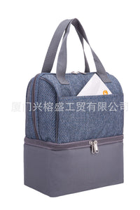 Double Layer Insulated Cooler Bag for Lunch, Picnic, Breast Milk Storage, and Baby Bottles