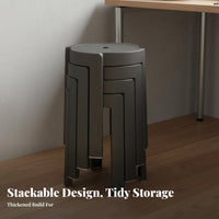 Space-Saving Stackable Plastic Stool Thickened Material Stackable Round Stool Long-Lasting Backless Kitchen Chair Easy to Clean for Homeowners, Children, Small Apartments, Living Room, Classroom, Bedroom