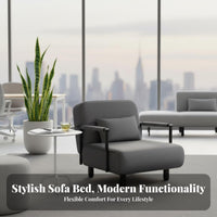 Folding Mechanism Fold-foldable Single Bed Space-Saving transformable Ottoman Bed Easy Setup Sleeper Chair Sturdy Frame for Office Workers, Apartment Dwellers, Students, Small Spaces, Dorm Room, Bedroom, RV