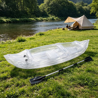 Thickened Body Transparent Watercraft Heavy-Duty 2-Person Inflatable Kayak Portable Inflatable Boat Puncture-Resistant for Outdoor Enthusiasts, Beginners, Fishing Trips, Rivers, Vacations, Beaches
