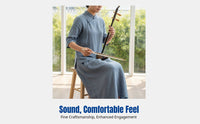 Round Barrel Erhu, Chinese Bowed String Instrument, Suitable for Adults, Teens, Beginners, Practice, Complete Accessories