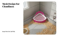 Triangle Litter Pan Hygienic Hare Potty Box Small Pet Corner Toilet Odor Resistant Triangle Potty Helper Leak-Resistant Design