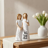 Faceless Design Hand-Painted Resin Figurine Glossy Finish Inspirational Figurine Statue Floral Details Couple Statue Tabletop